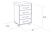 Kontejner k PC stolu - varianty - BR-c54 - rozm�ry