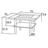 Konferenční stolek se sklem - ROZMĚRY - K126
