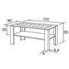 Konferenční stolek s potiskem Matěj K151 - ROZMĚRY