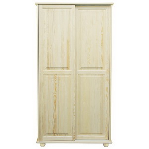 Dvoudveřová šatní skříň s posuvnými dveřmi - borovicový masiv
