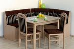 VZOROVÁ SESTAVA - Kuchyňská rohová lavice BigBox + Stůl Madrid + 2 židle Valencia