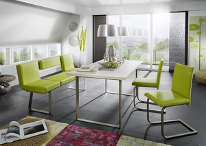 Rovná lavice COLOUR LIVING - CHICAGO - lavice + stůl + 2 židle