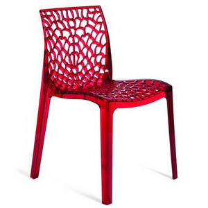 Polykarbonátová Židle GRUVYER - Červená