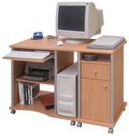PC st�l Oskar a kontejner k PC stolu na kole�k�ch - sestava - lamino - buk